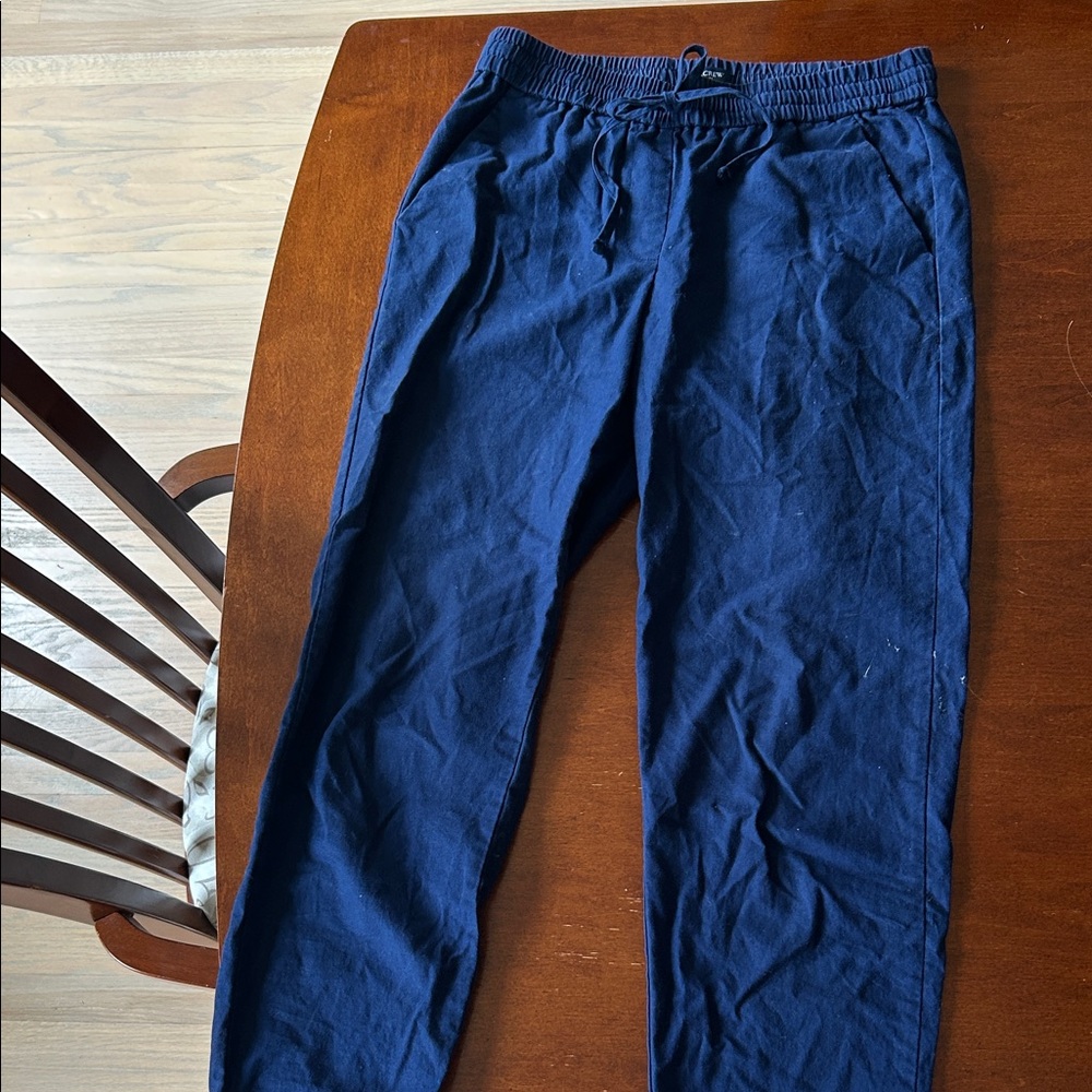 J. Crew Navy Drawstring Jogger Pants - Picture 1 of 3